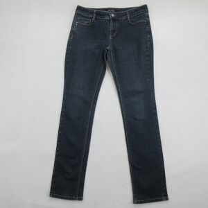 White House Black Market Women Jeans 6 Blanc Slim Leg Dark Blue Stretch